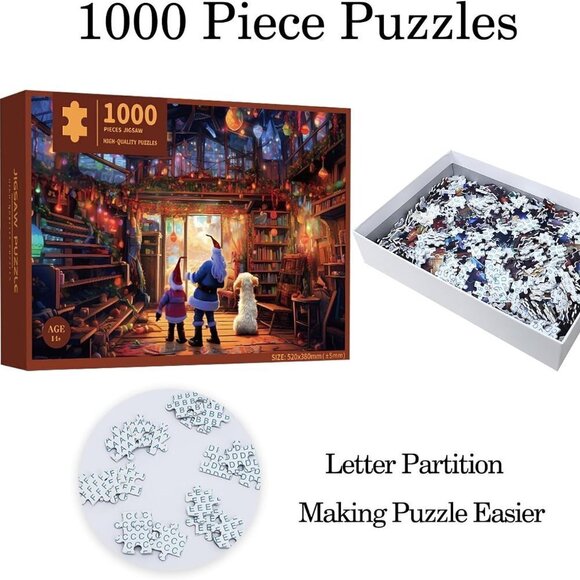 1000 Pieces, Colorful Christmas Shop Jigsaw Puzzle - Sealed Box - Picture 1 of 3